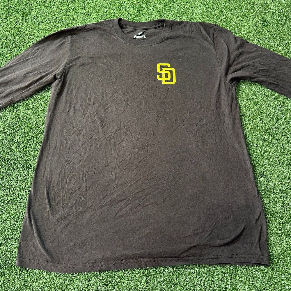 Fanatics San Diego Padres Long Sleeve Shirt Men Large L Brown NWOT Defect